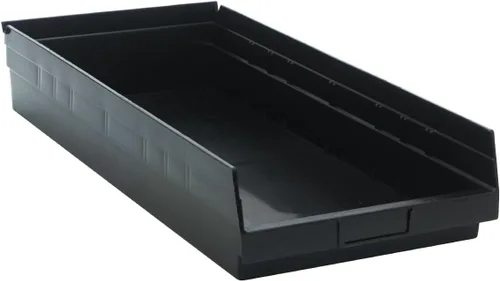 Quantum qsb116bk Negro Economía Shelf Bin, 23 – 5/8" X 11 – 1/8" x 4" Tamaño (Pack de 6)