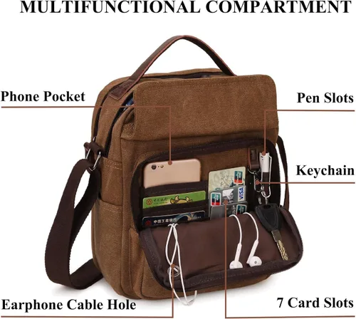 Vista 3 de Ravuo - Bolso bandolera para hombre resistente al agua tamaño pequeño para viajes