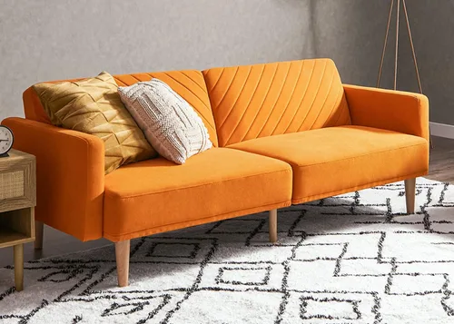 Vista 25 de mopio Sofá cama futón de 76.4 pulgadas, sofá biplaza, sofá cama, sofá futón moderno de mediados de siglo, sofá cámara, sofás para sala de estar