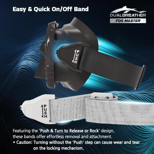 Vista 5 de DUALBEATHER FOG MASTER Máscara de buceo con cada limpiaparabrisas para antivaho y parte superior seca, juego de esnórquel, natación, buceo, gafas