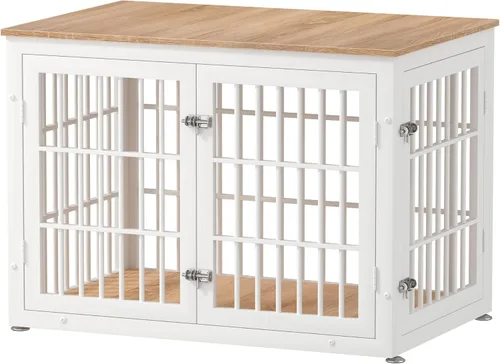 Vista 33 de rehomerance Mueble de jaula de perro resistente de 26 pulgadas para perros pequeños, mesa auxiliar decorativa para casa de mascotas, muebles de Negro