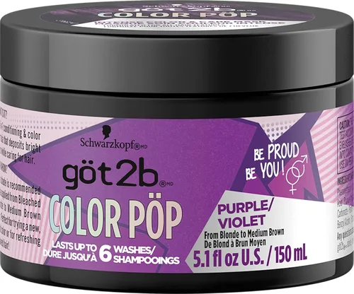 Vista 10 de Got2B Color Pop - Mascarilla semipermanente de color para el cabello, azul, 5.1 onzas