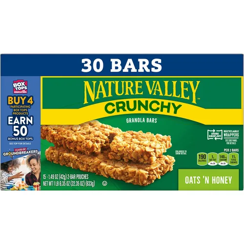 Vista 4 de Nature Valley Barras de granola crujientes, avena y miel, 30