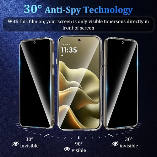 Vista 6 de Funda magnética para Motorola Edge 2026, con 2 protectores de pantalla de privacidad + 1 protector de lente de cámara, [no amarillento]