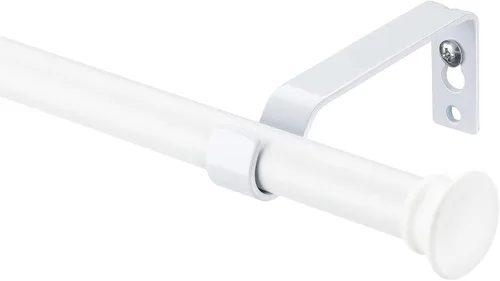 Vista 13 de Barras de cortina negras para ventanas de 28 a 48 pulgadas, juego de barras de cortina decorativas pequeñas de 5/8 pulgada de negro mate