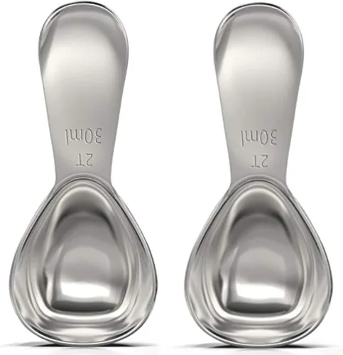 Vista 10 de BALCI - Juego de cuchara medidora de acero inoxidable para café (1 y 2 cucharadas, 15ml y 30ml) Cucharas medidoras exactas para café, té, azúcar