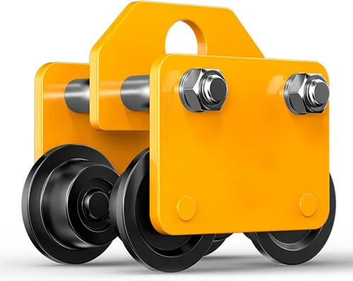 Heavy-Duty I-Beam Dual-Axle Hand Truck, Adjustable Width Dual-Wheel Garage Hoist, 1-5 Ton Load Capacity, Sturdy Wheels for Multi-Beam Use (2T/4400LB)