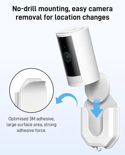 Vista 3 de Paquete de 3 soportes de montaje en pared para cámara interior Ring sin taladro ni tornillos compatible con Ring Indoor Cam (2ª generación)/Blink