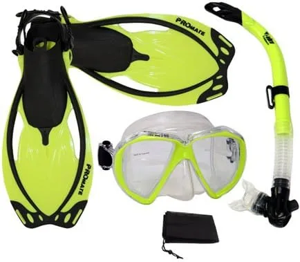 Vista 6 de PROMATE Juego de aletas de máscara de ojo de pez semiseco para buceo