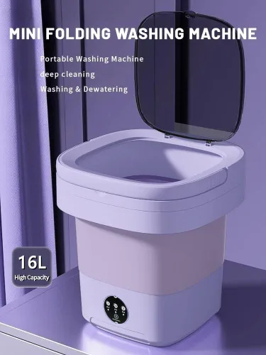 Vista 4 de Lavadora portátil, Mini lavadora, Lavadora plegable de gran capacidad mejorada de 16L. Limpieza profunda de ropa interior, ropa de bebé y otras