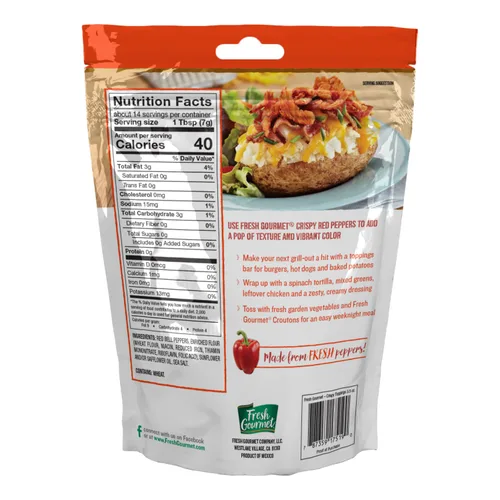 Vista 2 de Aderezos crujientes de pimientos rojos frescos de Fresh Gourmet y bocadillo de ensalada (3.5 onzas (Paquete de 2))