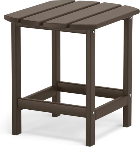 Vista 11 de TORVA Mesa auxiliar para exteriores, 17 x 18 x 18 pulgadas, mesa de centro de jardín para patio, reciclable y resistente a la intemperie, con Negro
