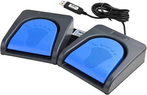 Vista 9 de iKKEGOL Control de montaje de pedal de doble interruptor de pie USB mejorado, programa de interruptor de pie de 2 teclas, teclado de computadora