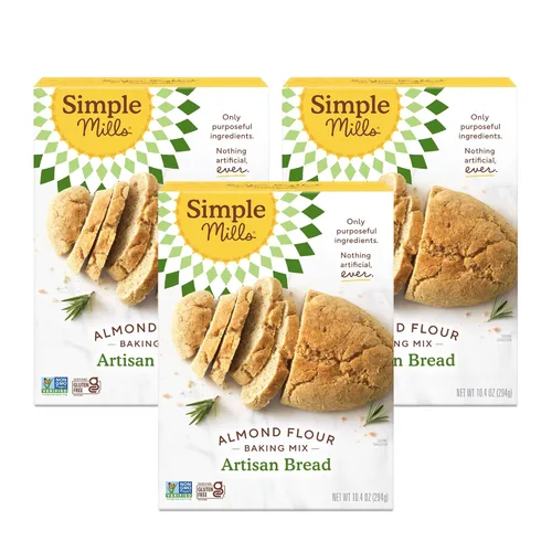 Vista 11 de Simple Mills Mezcla de harina de almendra para hornear, Mezcla de pan artesanal - Sin gluten, a base de plantas, apta para dieta paleo, 10.4 onzas