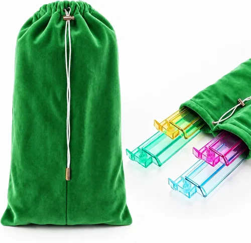 Mahjong - Bolsa con 4 divisores para estantes Mahjong de 16 a 20 Verde