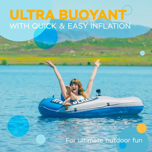 Vista 6 de Sunlite Sports New and Upgraded Inflatable River Tube - Heavy Duty Water Float for Lake, River, Pool, Premium Floating Raft with Cup Holders