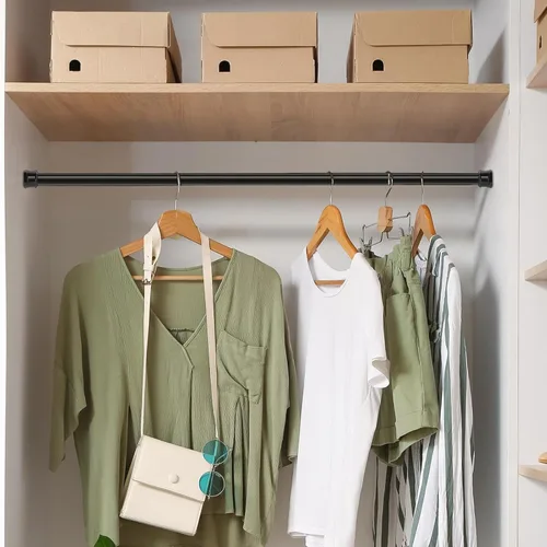 Vista 8 de Barra de cortina de tensión sin montaje seccional de 28 a 48 pulgadas, 1 pulgada de diámetro, resorte de 1 pulgada de diámetro, barras de cortina