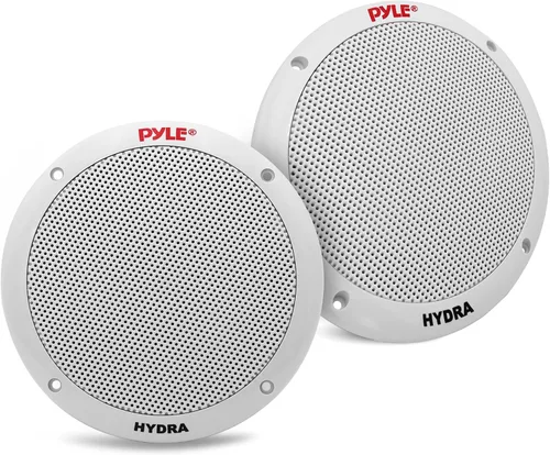 Pyle Altavoces marinos duales de 6.5 pulgadas, sistema de sonido estéreo de 2 vías, impermeable y resistente a la intemperie, con 400 vatios de
