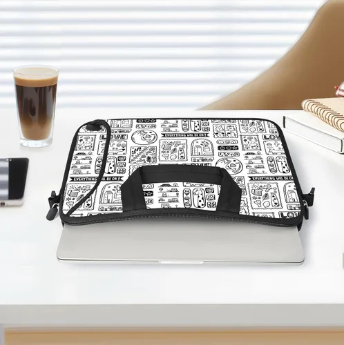 Vista 3 de RICHEN - Bolso bandolera de 10 pulgadas con asa, funda para laptops, notebooks, tablets infantiles de 7 a 10.2 pulgadas