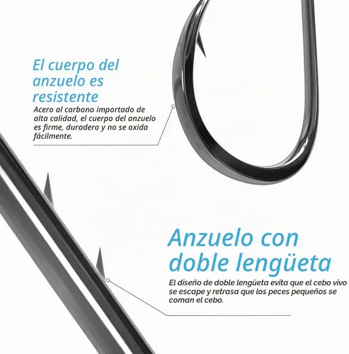 Vista 3 de DONQL Ganchos para cebo, 600 ganchos de pesca de doble púas 3#-12#, kit de anzuelos de pesca con mosca, accesorios de pesca con mosca, ganchos