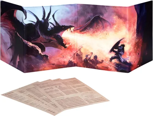 DND DM Screen 5e – D&D Dungeon Master pantalla impresa a todo color con insertos personalizables – Dungeons and Dragons GM / Game Master Accesorios