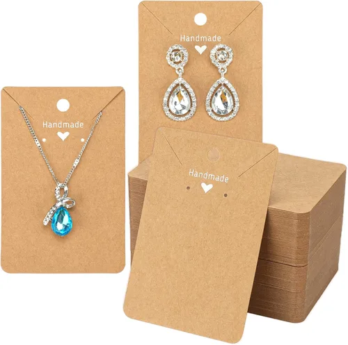 Vista 8 de joycraft 100 tarjetas negras para aretes, collares, tarjetas de exhibición de aretes de papel, tarjetas de joyería personalizadas para vender