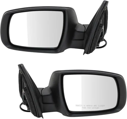 Vista 10 de TRQ Conjunto de 2 piezas de espejo lateral para conductor y pasajero, ajuste eléctrico, sin calefacción, sin memoria, color negro, compatible