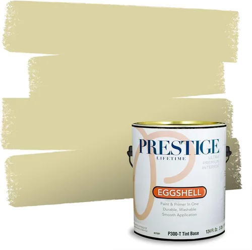 Vista 88 de PRESTIGE Pinturas de pintura exterior e imprimación en uno, 1 galón, plano, combinación comparable de Benjamin Moore* Manzanilla*