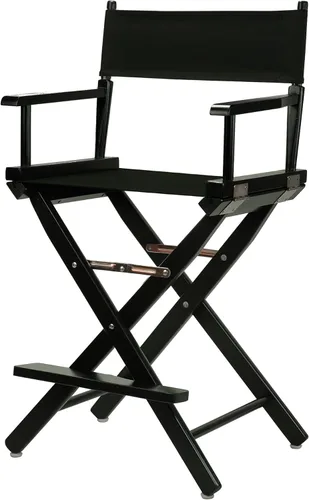 Vista 60 de Casual Home - Silla de director de 18 in, marco negro, lona negra, altura clásica