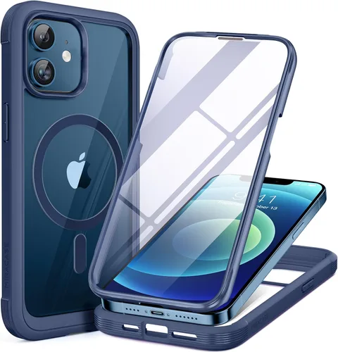 Vista 146 de Miracase Glass Series - Funda para iPhone 11 de 6.1 pulgadas, funda resistente de cuerpo completo mejorado con protector de pantalla de vidrio Negro