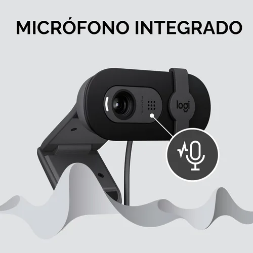 Vista 5 de Logitech Brio 101 Full HD 1080p Webcam para reuniones, transmisión, escritorio, laptop, PC - micrófono integrado, obturador, funciona con Zoom, Negro