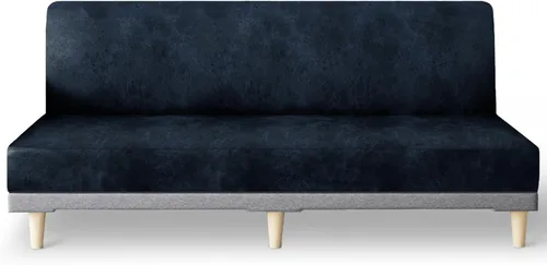 Vista 32 de molasofa - Funda elástica para futón de aspecto de cuero, cubierta para sofá sin brazos, protector de muebles con parte inferior elástica, funda