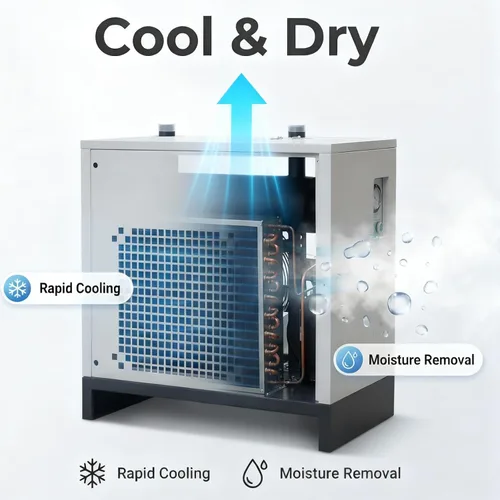 Vista 7 de Secador de aire refrigerado 494.41CFM para compresor de aire 220V/1PH 102