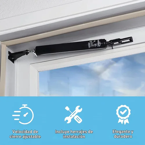 Vista 4 de Wright Products - Pantalla neumática ligera y cierrapuertas de tormenta, negro