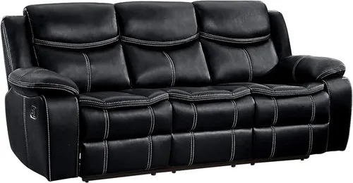 Vista 4 de Lexicon Bay - Juego de sofá reclinable manual, 2 piezas, color negro