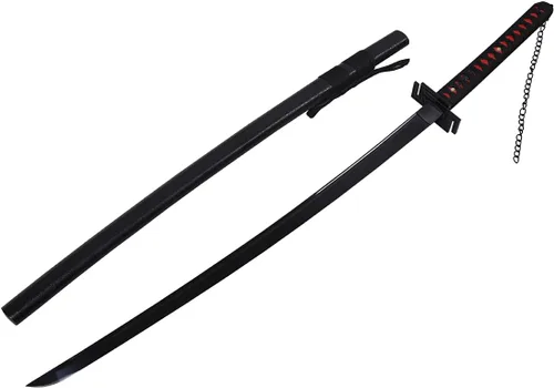 Vista 9 de Kurosaki Ichigo Cosplay - Espada samurái japonesa Katana Shark 1065 acero al carbono hoja negra espiga completa
