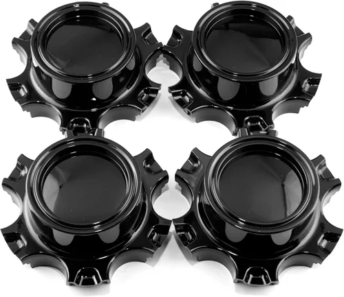 Tapones centrales de rueda de 5.315 in 5.31 pulgadas para llantas H659-TRD | Paquete de 4 tapas centrales de repuesto negro brillante