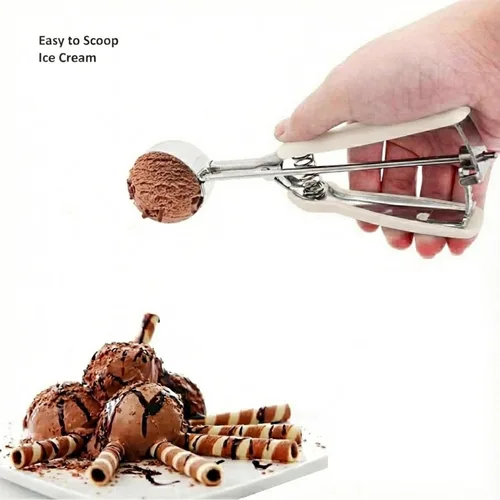 Vista 6 de Juego de 3 cucharas para galletas, 3 cucharas para helado, cucharas de galletas para hornear, de acero inoxidable 18/8 para hornear, cuchara