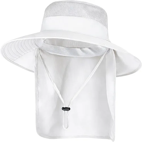 Vista 20 de ZOORON Sombreros de sol para hombres y mujeres con solapa para el cuello Gris oscuro