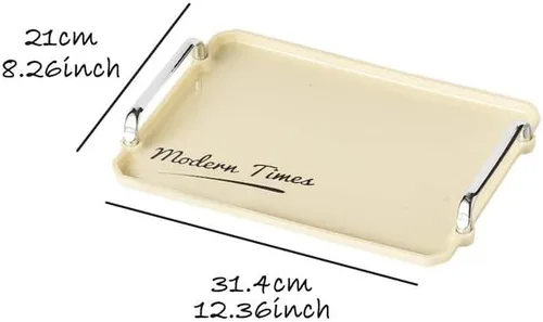 Vista 3 de 2 bandejas para mesa auxiliar (12.3 x 8.3 pulgadas), bandeja decorativa para servir, decoración de bandeja de mesa auxiliar, bandeja para servir
