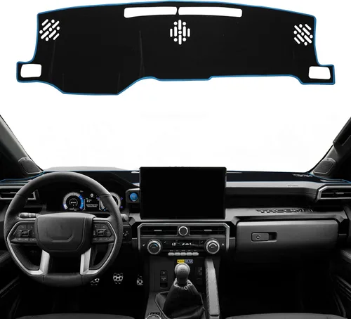 Vista 11 de Cubierta para salpicadero para accesorios Toyota Tacoma 2016-2022 2023, alfombrilla para salpicadero, alfombrilla para consola central, alfombrilla