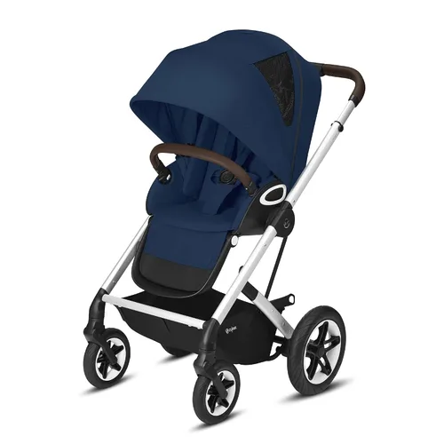 Cybex Talos S Lux - Cochecito de bebé, ruedas AllTerrain y posiciones de asiento frontal o orientadas a los padres, plegado con una mano, Azul marino