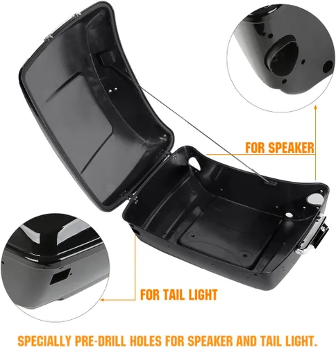 Vista 3 de Maletero King Tour Pack de 13.7 pulgadas con almohadilla de respaldo envolvente para Harley Touring Road King Electra Street Glide 2014-2023