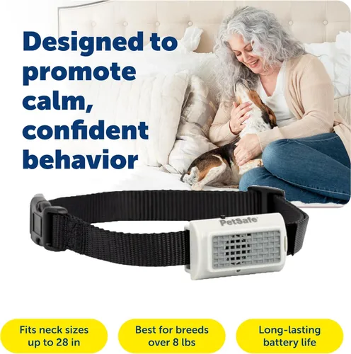 Vista 3 de PetSafe Collar ultrasónico de control de ladridos - Entrenamiento suave sin ladridos - Diseño ligero y cómodo - Collar de perro resistente al agua