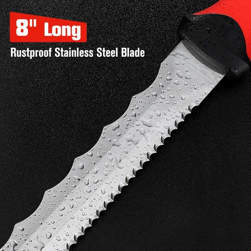 Vista 3 de Cuchillo de aislamiento Goldblatt, hoja de acero inoxidable de 8 pulgadas - Cortador de aislamiento doble cara dentado para cortar material térmico