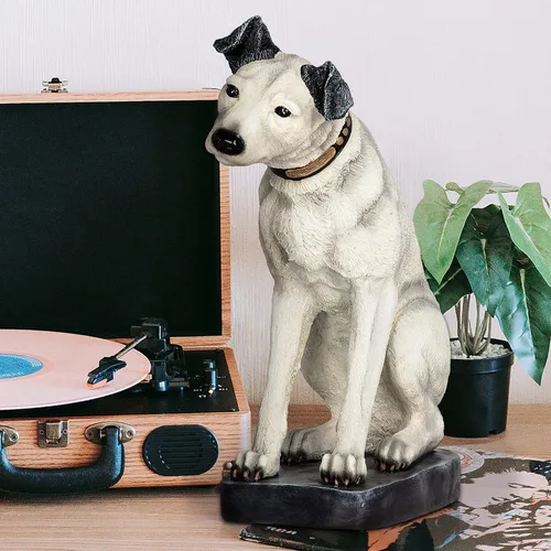 Vista 2 de Design Toscano Estatua de perro RCA Nipper