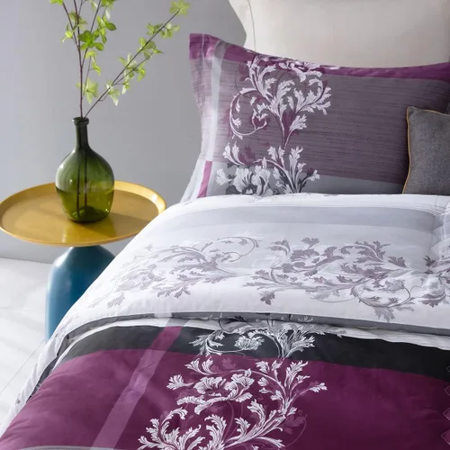 Vista 111 de Sleepbella - Edredón tamaño individual, algodón de 600 hilos, patchwork a rayas en blanco y azul marino, diseño reversible en azul, con relleno