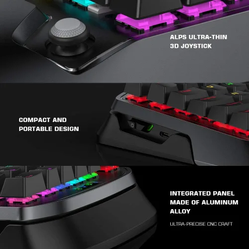 Vista 5 de Gaming Keyboard and Mouse for PS4Xbox OneXbox Series XSNintendo SwitchPC GameSir VX2 AimSwitch Wireless Keyboard and Mouse Adapter with RGB Backlit