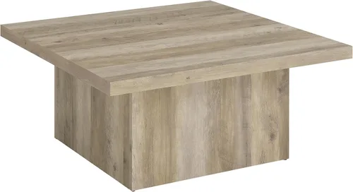 Vista 12 de Coaster Home Furnishings - Devar - Madera - Mesa de centro cuadrada con base de plinto, diseño geométrico y estilo contemporáneo - Sala de estar