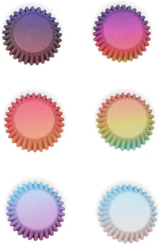 Vista 2 de qiqee Revestimientos degradados para cupcakes, 300 unidades, tamaño mini Gradint